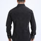 Mens Western Modern Fit Cotton/Spandex Long Sleeve Black Shirt with Snaps