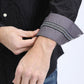 Mens Western Modern Fit Cotton/Spandex Long Sleeve Black Shirt with Snaps