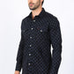 Mens Western Modern Fit Black Long Sleeve Shirt with Snaps