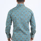 Mens Western Modern Fit Cotton/Spandex Long Sleeve Blue Shirt with Snaps