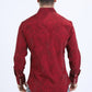 Mens Western Modern Fit Cotton/Spandex Long Sleeve Burgundy Shirt with Snaps