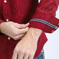 Mens Western Modern Fit Cotton/Spandex Long Sleeve Burgundy Shirt with Snaps