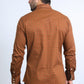 Mens Western Modern Fit Cotton/Spandex Long Sleeve Camel Shirt with Snaps