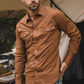 Mens Western Modern Fit Cotton/Spandex Long Sleeve Camel Shirt with Snaps