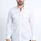 Mens Western Modern Fit Cotton/Spandex Long Sleeve White Shirt with Snaps