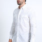 Mens Western Modern Fit Cotton/Spandex Long Sleeve White Shirt with Snaps