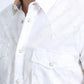 Mens Western Modern Fit Cotton/Spandex Long Sleeve White Shirt with Snaps