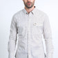 Mens Western Modern Fit Cotton/Spandex Long Sleeve White Shirt with Snaps