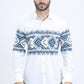 Mens Western Modern Fit Cotton/Spandex Long Sleeve White Shirt with Snaps