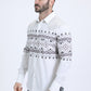 Mens Western Modern Fit Cotton/Spandex Long Sleeve White Shirt with Snaps