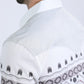 Mens Western Modern Fit Cotton/Spandex Long Sleeve White Shirt with Snaps