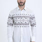 Mens Western Modern Fit Cotton/Spandex Long Sleeve White Shirt with Snaps