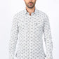 Mens Western Modern Fit White Long Sleeve Shirt with Snaps