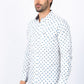 Mens Western Modern Fit White Long Sleeve Shirt with Snaps