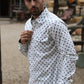 Mens Western Modern Fit White Long Sleeve Shirt with Snaps