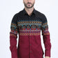 Mens Western Modern Fit Cotton/Spandex Long Sleeve Wine Shirt with Snaps