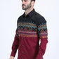 Mens Western Modern Fit Cotton/Spandex Long Sleeve Wine Shirt with Snaps