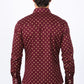 Mens Western Modern Fit Wine Long Sleeve Shirt with Snaps