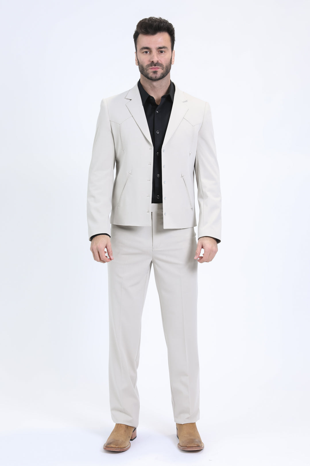 Men's Western Sport White Suit