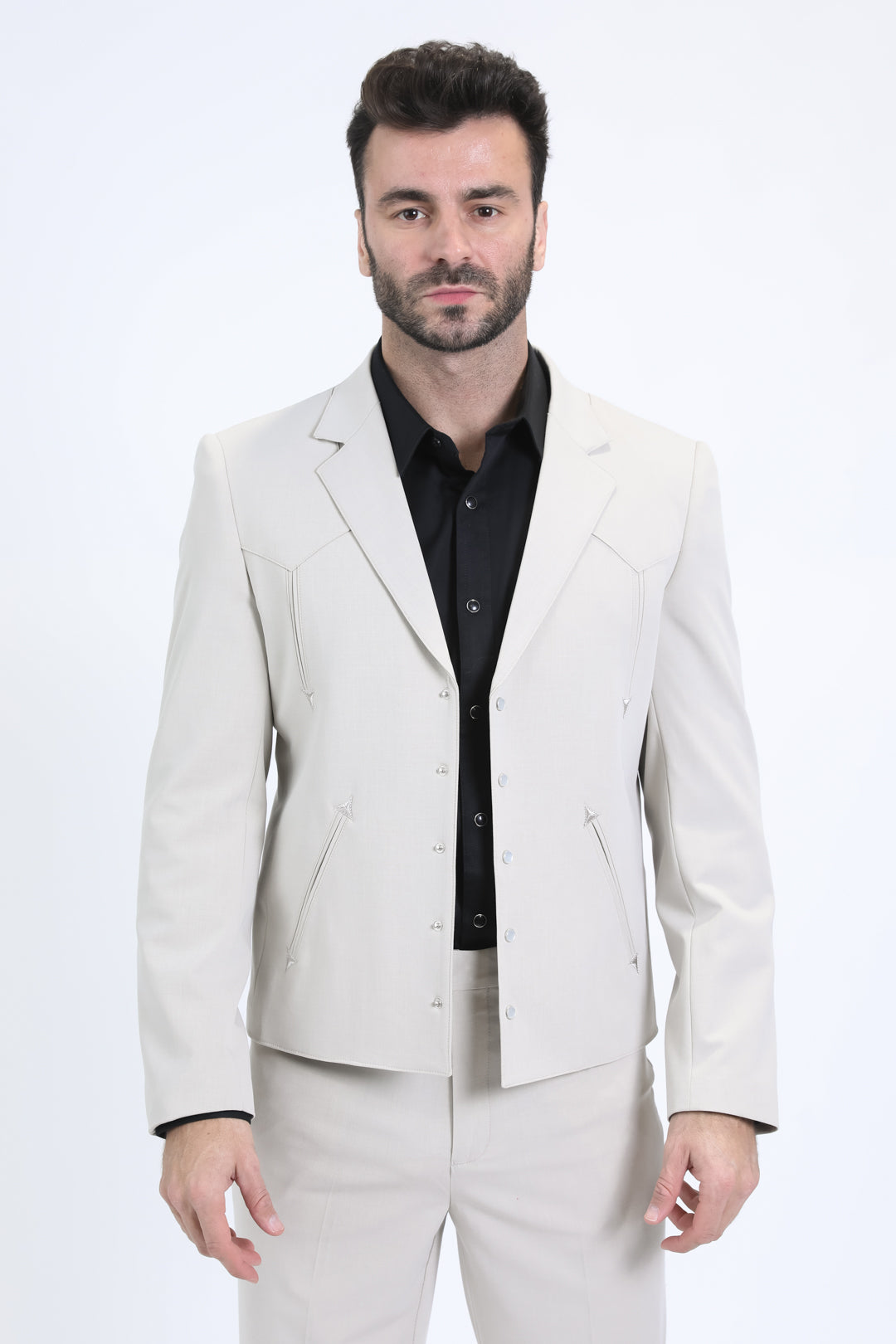 Men's Western Sport White Suit