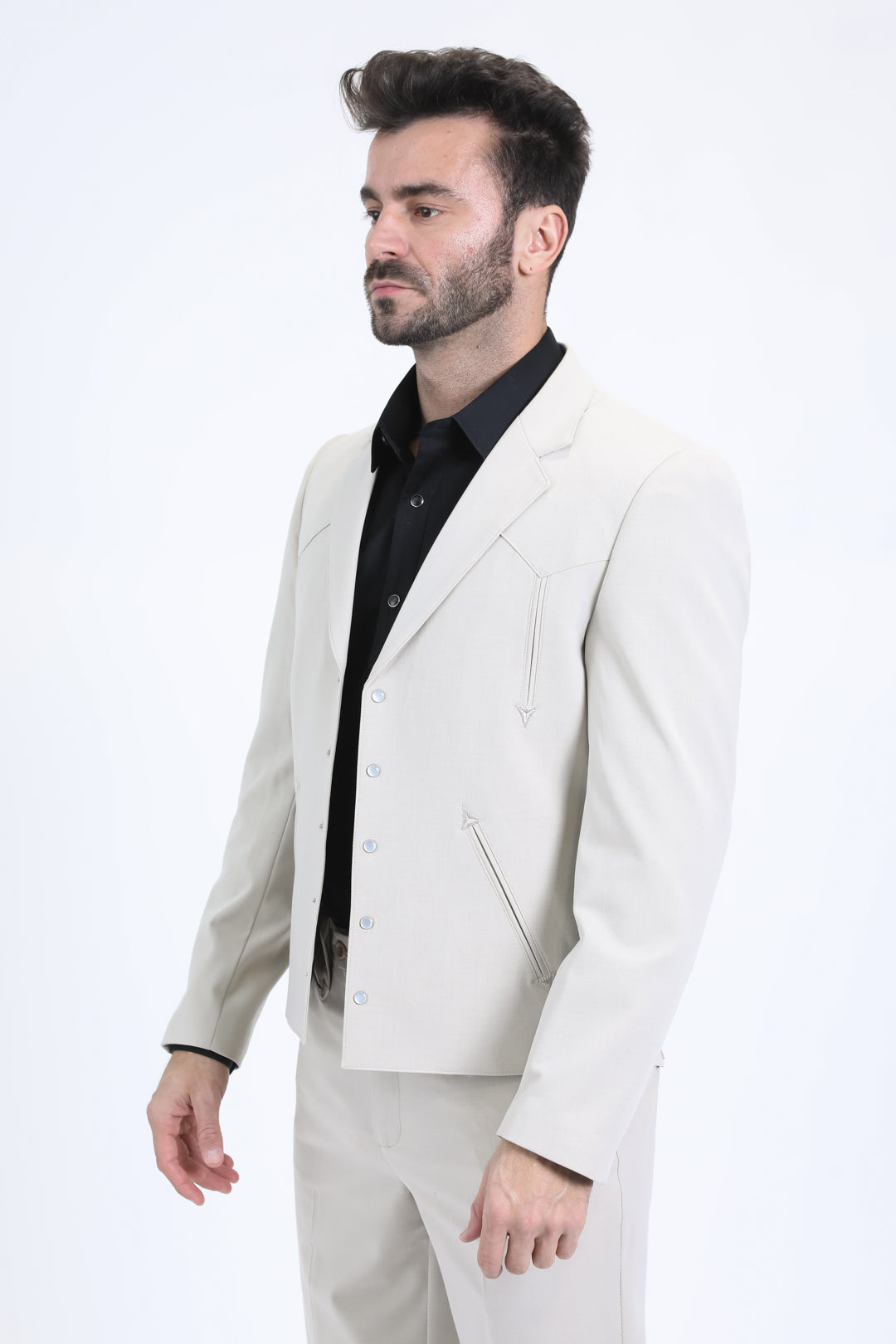 Men's Western Sport White Suit