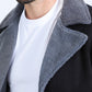 Mens Western-Style Long Faux Suede Black Coat