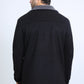 Mens Western-Style Long Faux Suede Black Coat