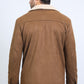 Mens Western-Style Long Faux Suede Brown Coat