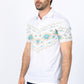 Men's White Aztec Panoramic Print Polo