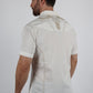 Mens Embroidery Modern Fit Stretch Short Sleeve Shirt