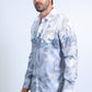 Mens Modern Fit Panoramic Foil Print Shirt - White