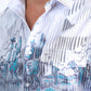 Mens Modern Fit Panoramic Foil Print Shirt - White