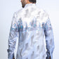 Mens Modern Fit Panoramic Foil Print Shirt - White