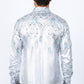 Mens Modern Fit Panoramic Foil Print Shirt - White