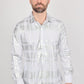 Mens Modern Fit Stretch Foiled White Long Sleeve Shirt