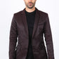 Men's Double Button Wine Blazer