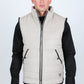 Men's Fur Lined Quilted Faux Suede Vest - Gray