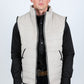 Men's Fur Lined Quilted Faux Suede Vest - Gray