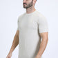 Mens Modern Fit Cotton Stretch Beige T-Shirt