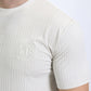 Mens Modern Fit Cotton Stretch Beige T-Shirt