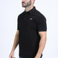 Mens Modern Fit Stretch Cotton Black Polo