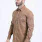 Mens Western Modern Fit Cotton/Spandex Long Sleeve Khaki Shirt with Snaps