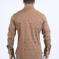 Mens Western Modern Fit Cotton/Spandex Long Sleeve Khaki Shirt with Snaps