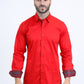 Satin Cotton/Spandex Long Sleeve Red Shirt