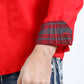 Satin Cotton/Spandex Long Sleeve Red Shirt