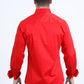 Satin Cotton/Spandex Long Sleeve Red Shirt