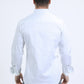 Satin Cotton/Spandex Long Sleeve White Shirt