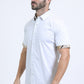 Satin Cotton/Spandex Short Sleeve White Shirt