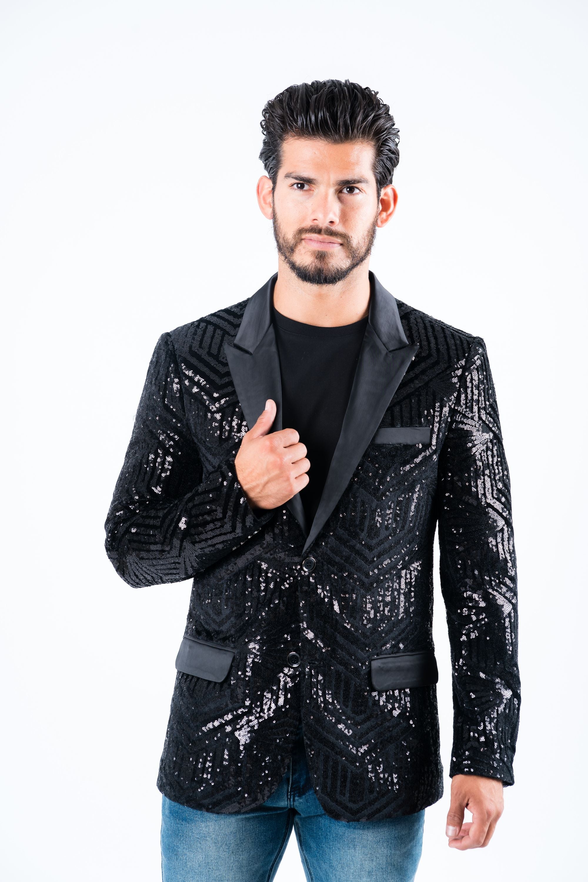 Tipsy Elves Men's Colorful Allover Sequin Blazers - Shiny Holiday New Years  Ever Jackets | Sparkle outfit, Sequin blazer, Black sequin jacket