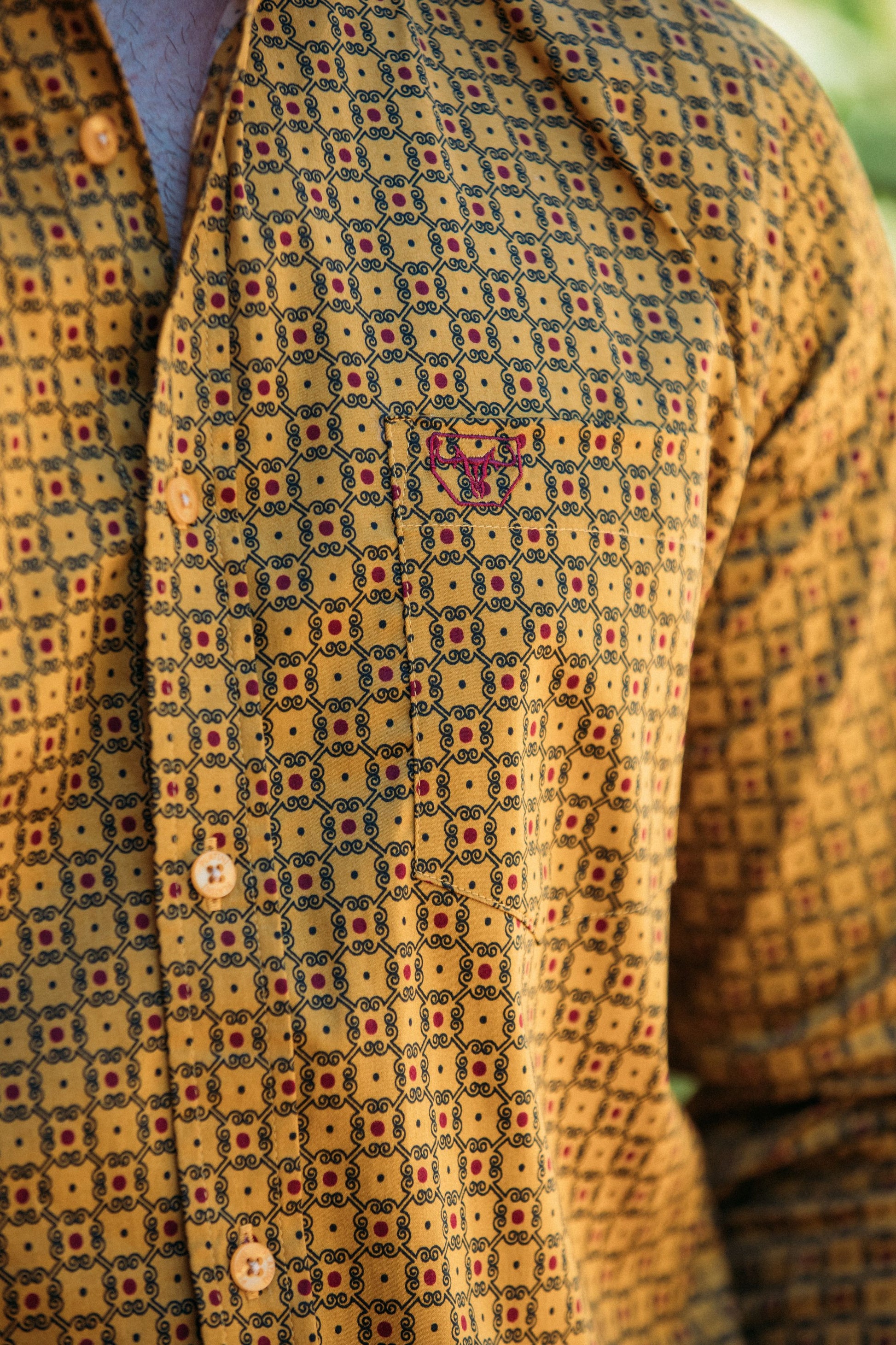 Topman shirt with monogram print in gold